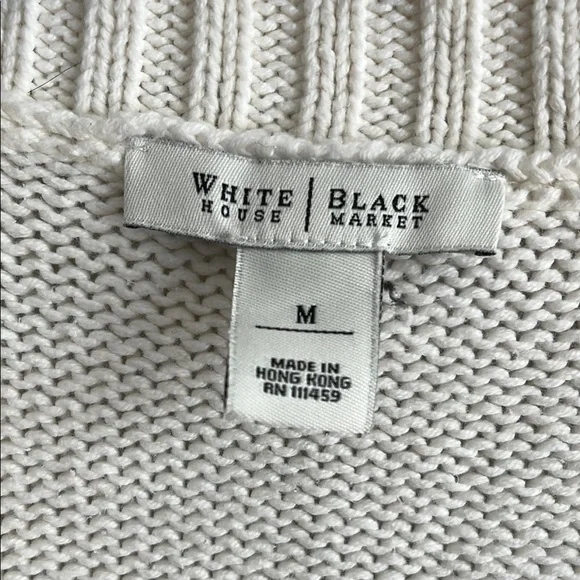 White and black Three Dots White Cozy Knit Cardigan - Picture 3 of 5